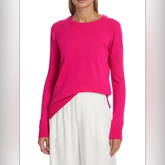 BRAND NEW WITH TAGS WOMENS CASHMERE CREW NECK SWEATER IN FUCHSIA COLOR SIZE XL. - Picture 6 of 8